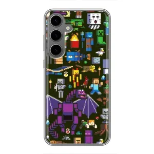 Чохол Майнкрафт на Samsung Galaxy S24 Plus (AlphaPrint) Minecraft (Колаж Майнкрафт)