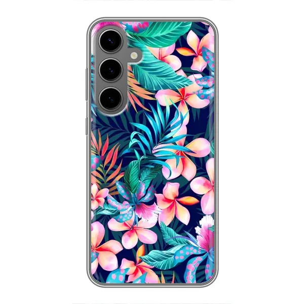 Чехол с принтом «Красочные цветы» для Samsung Galaxy S24 Plus