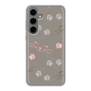 Чехол с рисунком кот на Samsung Galaxy S24 Plus (Лапы и усы)