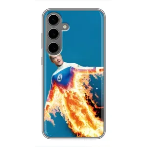 Чохол з принтом Фантастична четвірка для Samsung Galaxy S24 Plus (Людина-факел у вогні)
