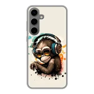 Чохол з Мавпами Samsung Galaxy S24 Plus - (AlphaPrint) (Макака в навушниках)