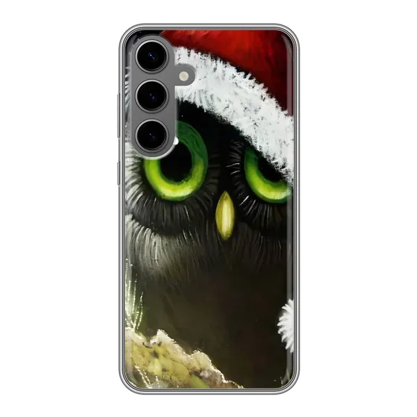 Чохол з принтом «Новорічна Сова» для Samsung Galaxy S24 Plus
