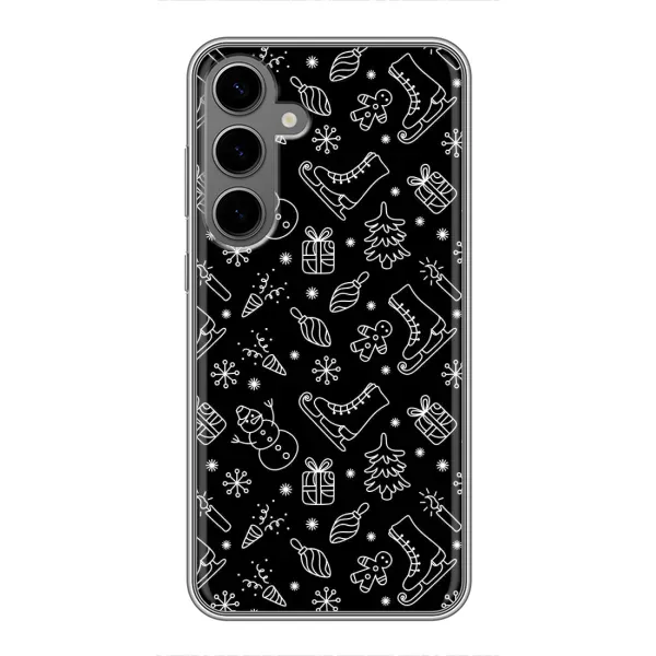 Чехол с принтом «Новогодний фон» для Samsung Galaxy S24 Plus