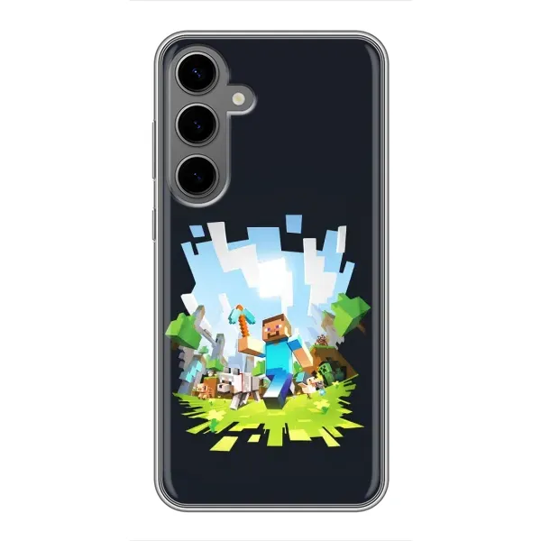 Чохол з принтом «персонажі Minecraft» для Samsung Galaxy S24 Plus