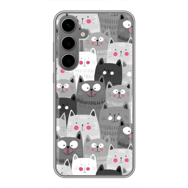 Чехол с принтом «Рисованные котики» для Samsung Galaxy S24 Plus Чехол с принтом «Рисованные котики» для Samsung Galaxy S24 Plus