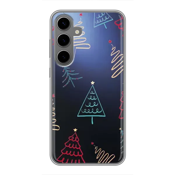 Чохол з принтом «Різдвяні ялинки» для Samsung Galaxy S24 Plus
