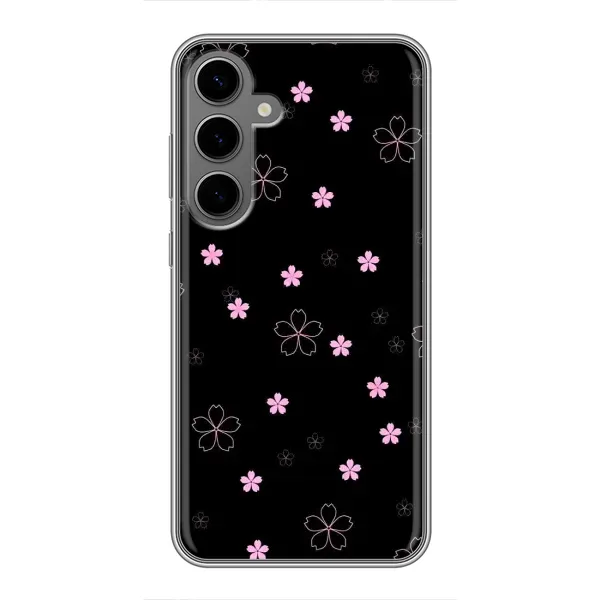 Чехол с принтом «Розовые цветы на черном» для Samsung Galaxy S24 Plus Чехол с принтом «Розовые цветы на черном» для Samsung Galaxy S24 Plus