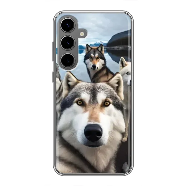 Чехол с принтом «Селфи ХАски» для Samsung Galaxy S24 Plus Чехол с принтом «Селфи ХАски» для Samsung Galaxy S24 Plus