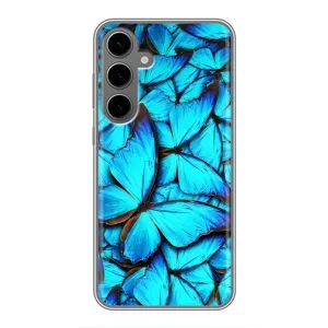 Чохол з принтом для Самсунг Галаксі S24 Плюс - (Прикольні) (AlphaPrint) (Сині метелики)