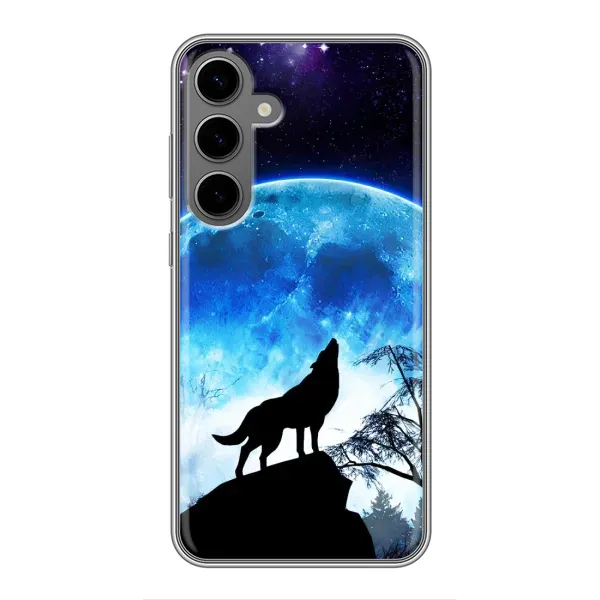 Чехол с принтом «Волк на луну» для Samsung Galaxy S24 Plus Чехол с принтом «Волк на луну» для Samsung Galaxy S24 Plus