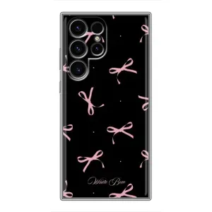 Чохол з бантиками на Samsung Galaxy S24 Ultra (Банти на чорному)