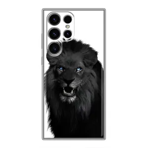 Чехлы с картинками животных Samsung Galaxy S24 Ultra (Черный ЛЕВ)