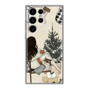 Різдвяні, Святкові Чохли для Samsung Galaxy S24 Ultra (Дівчина з ялинкою)
