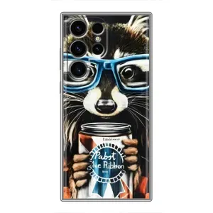 Чохол з принтом для Samsung Galaxy S24 Ultra - (Прикольні) (AlphaPrint) (Єнот з банкою)