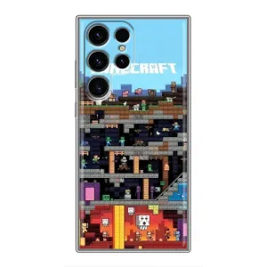 Чехол Майнкрафт на Samsung Galaxy S24 Ultra (AlphaPrint) Minecraft (фон Minecraft)