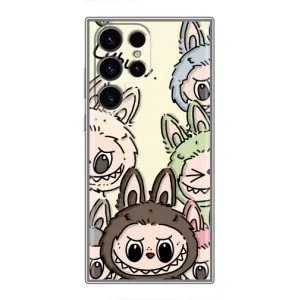 Чехол с Лабубу на Samsung Galaxy S24 Ultra (Золотая обезьяна Bored Ape)