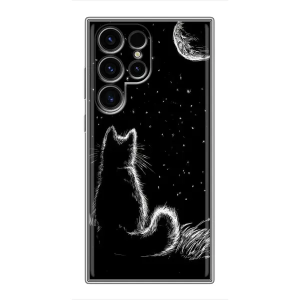 Чохол з принтом «Котик і місяць» для Samsung Galaxy S24 Ultra