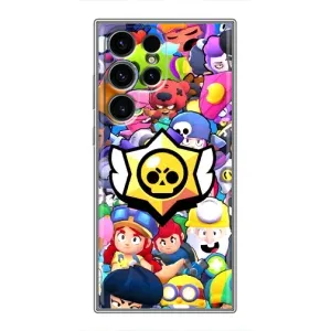 Чехол для Samsung Galaxy S24 Ultra Бравл Старс (VPrint) (Лого Brawl Stars)