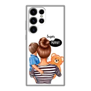 Чехол с печатью для Samsung Galaxy S24 Ultra - (Мама с ребенком) (AlphaPrint) (Мама с сыном)