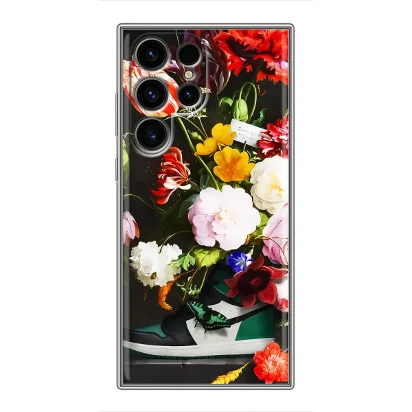 Чехол с принтом «Nike цветы» для Samsung Galaxy S24 Ultra