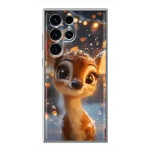 Яскравий чохол для Samsung Galaxy S24 Ultra з Зимові Оленята (Оленятко серед гірлянд)