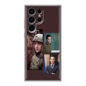 Чохол для Samsung Galaxy S24 Ultra (AlphaPrint - с принтом Зеленського) (Президент)