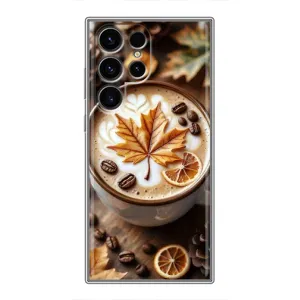 Чехол с уникальным дизайном «Осень с кофе» для Samsung Galaxy S24 Ultra (Пряный кофе)