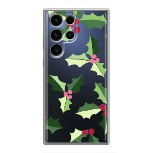 Зимні Чохли для Samsung Galaxy S24 Ultra - прозорий фон (Різдвяний фон)