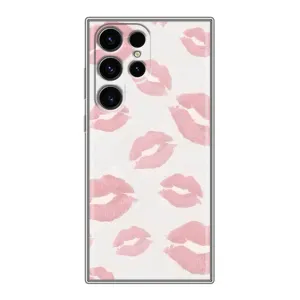 Чехол с розовым рисунком для Samsung Galaxy S24 Ultra (Розовые губы)