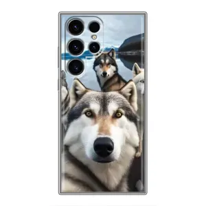 Чохол з Хаскі Samsung Galaxy S24 Ultra - (AlphaPrint) (Селфі Хаскі)