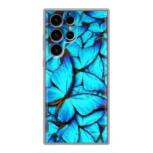 Чохол з принтом для Samsung Galaxy S24 Ultra - (Прикольні) (AlphaPrint) (Сині метелики)