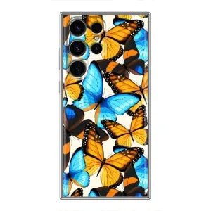 Чохол з принтом для Samsung Galaxy S24 Ultra - (Прикольні) (AlphaPrint) (Яскраві метелики)