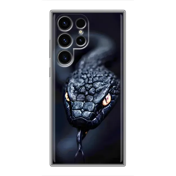 Чохол з принтом «Чорна змія» для Samsung Galaxy S24 Ultra