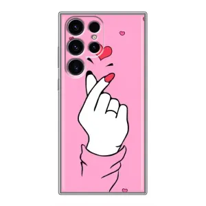 Чехол с принтом для Samsung Galaxy S24 Ultra (AlphaPrint - Знак сердечка) (Знак Love)