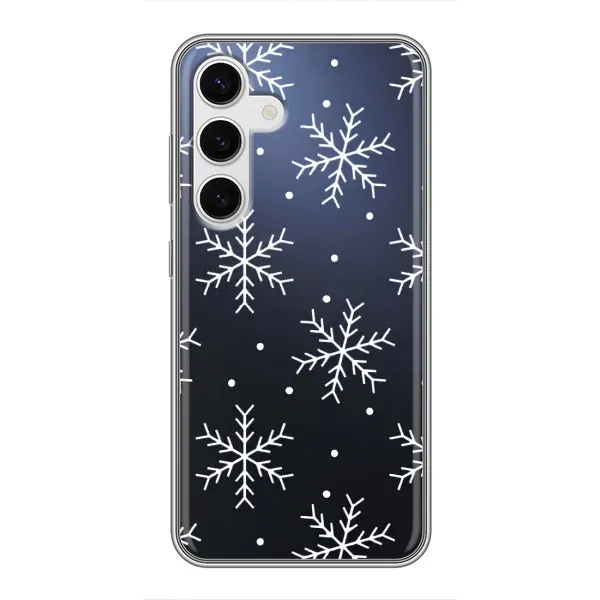 Чехол с принтом «Белые снежинки» для Samsung Galaxy S24 Чехол с принтом «Белые снежинки» для Samsung Galaxy S24