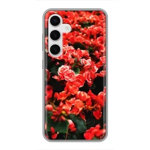 Чохли з квітами для Samsung Galaxy S24 (VPrint) (Квіти червоні)