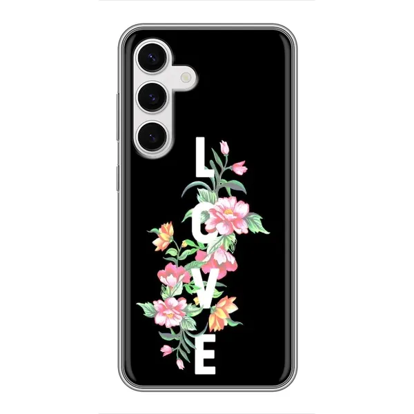 Чехол с принтом «Цветы LOVE» для Samsung Galaxy S24