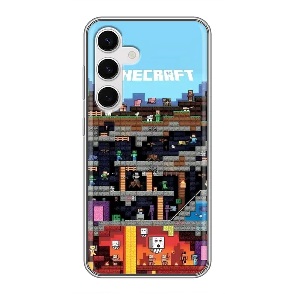 Чехол с принтом «фон Minecraft» для Samsung Galaxy S24 Чехол с принтом «фон Minecraft» для Samsung Galaxy S24