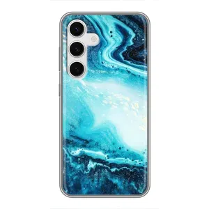 Мраморний чехол на Samsung Galaxy S24 (VPrint) (Блакитний мрамор)