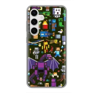 Чохол Майнкрафт на Samsung Galaxy S24 (AlphaPrint) Minecraft (Колаж Майнкрафт)