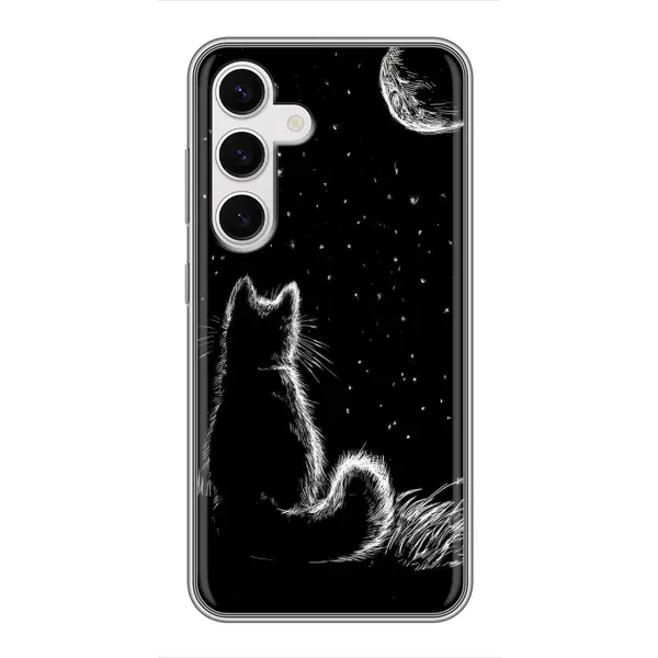 Чехол с принтом «Котик и луна» для Samsung Galaxy S24