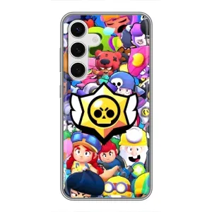 Чехол для Samsung Galaxy S24 Бравл Старс (VPrint) (Лого Brawl Stars)