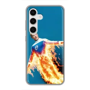 Чохол з принтом Фантастична четвірка для Samsung Galaxy S24 (Людина-факел у вогні)