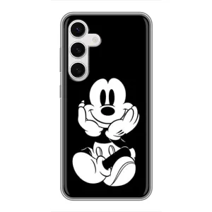 Міккі Маус чохол для Samsung Galaxy S24 (AlphaPrint - Мультяшні) (Маус на чорному)