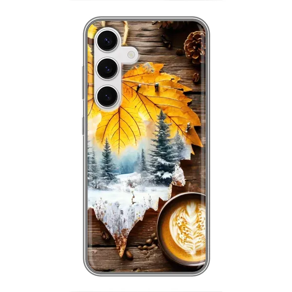 Чехол с принтом «Осенне-зимний кофе» для Samsung Galaxy S24 Чехол с принтом «Осенне-зимний кофе» для Samsung Galaxy S24