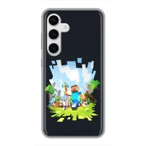 Чохол Майнкрафт на Samsung Galaxy S24 (AlphaPrint) Minecraft (персонажі Minecraft)