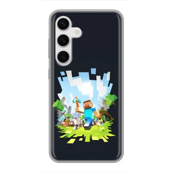 Чехол с принтом «персонажи Minecraft» для Samsung Galaxy S24 Чехол с принтом «персонажи Minecraft» для Samsung Galaxy S24