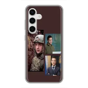 Чохол для Samsung Galaxy S24 (AlphaPrint - с принтом Зеленського) (Президент)