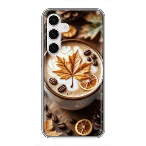 Чехол с уникальным дизайном «Осень с кофе» для Samsung Galaxy S24 (Пряный кофе)