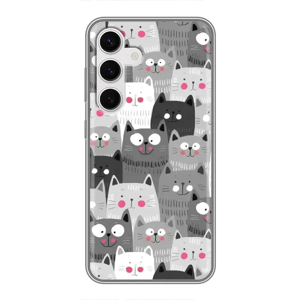 Чехол с принтом «Рисованные котики» для Samsung Galaxy S24 Чехол с принтом «Рисованные котики» для Samsung Galaxy S24